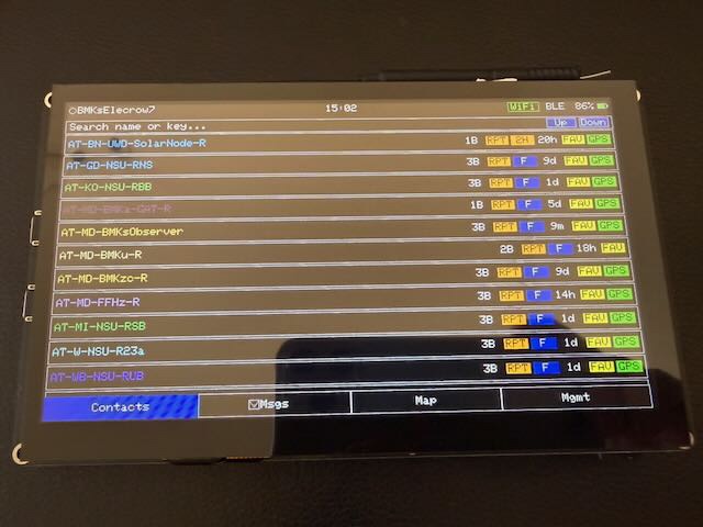 MCTerm running on the Elecrow CrowPanel Advanced 7