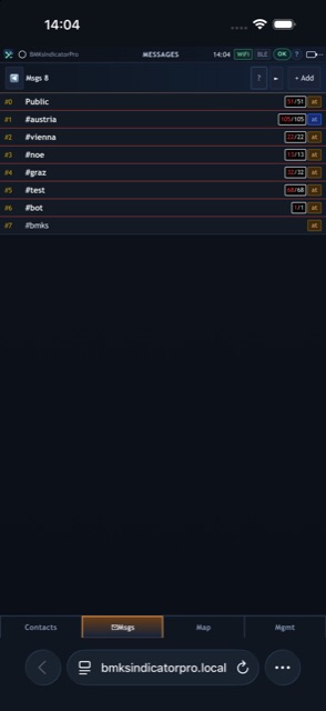 WebUI channel list with unread counters
